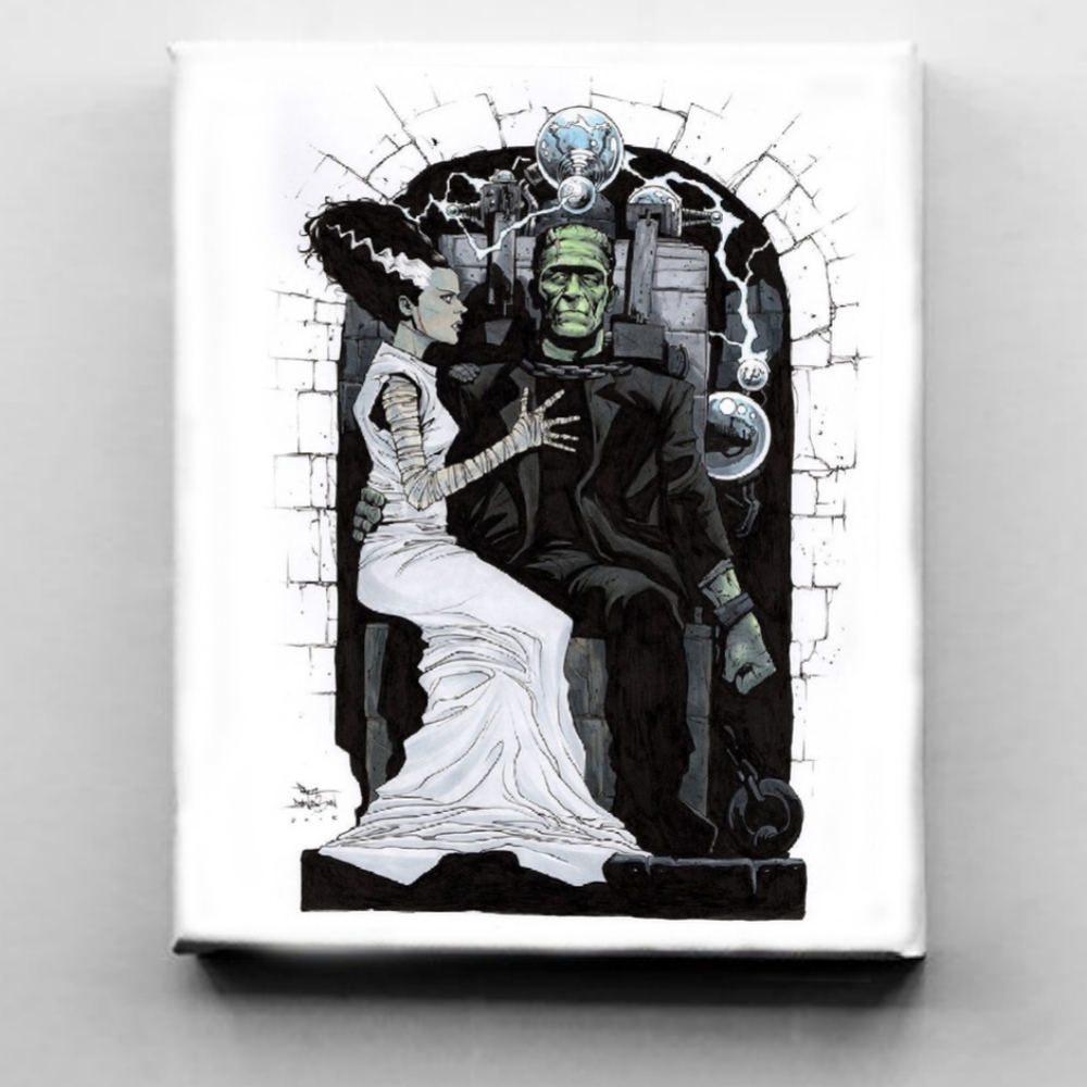 Frankenstein and Bride Canvas Art